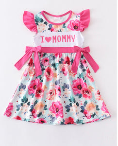 I love mommy pink floral dress