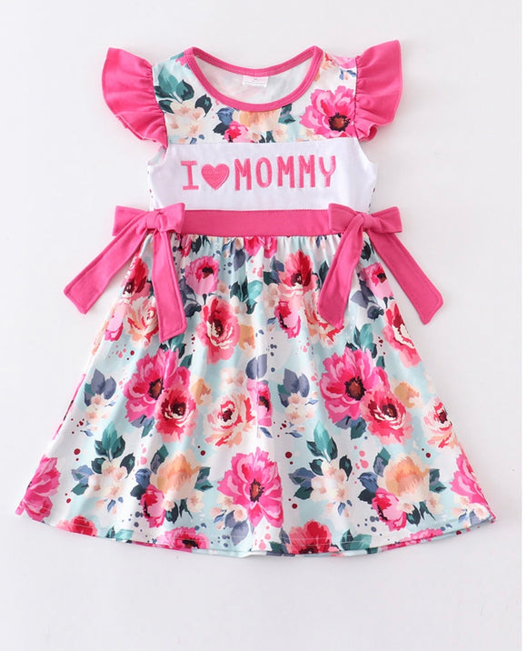 I love mommy pink floral dress