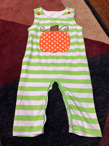 Green stripe boy pumpkin longall