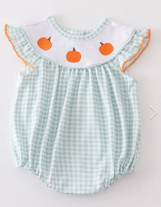 Mint gingham pumpkin bubble