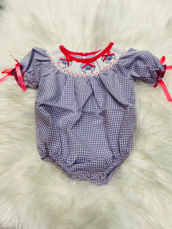 Purple gingham spider trio bubble