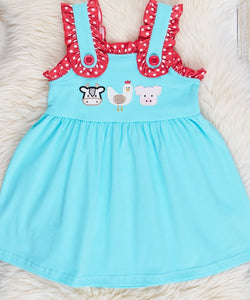 Turquoise farm trio dress