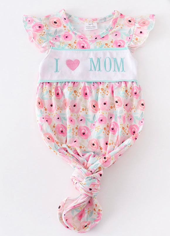 I love mom pink floral gown