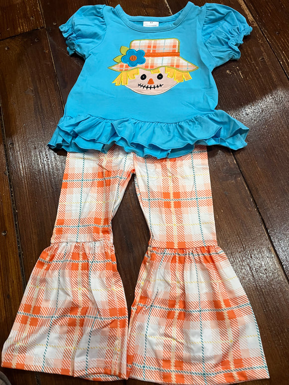 Scarecrow plaid bell pant set