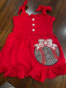 Red cheetah baseball dress