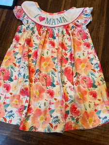 I love mama coral pink floral dress