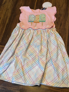 4t ice cream sprinkles applique dress