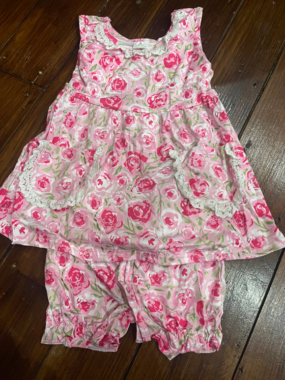 Pink floral pocket bloomer set