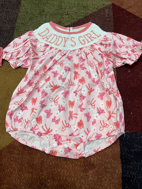 Daddy’s girl pink bow bubble