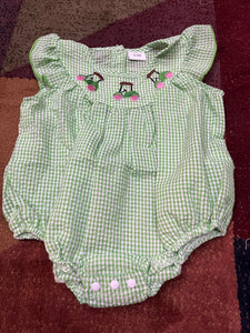 Green gingham golf cart bubble
