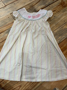 Stripe ivory I love mama dress