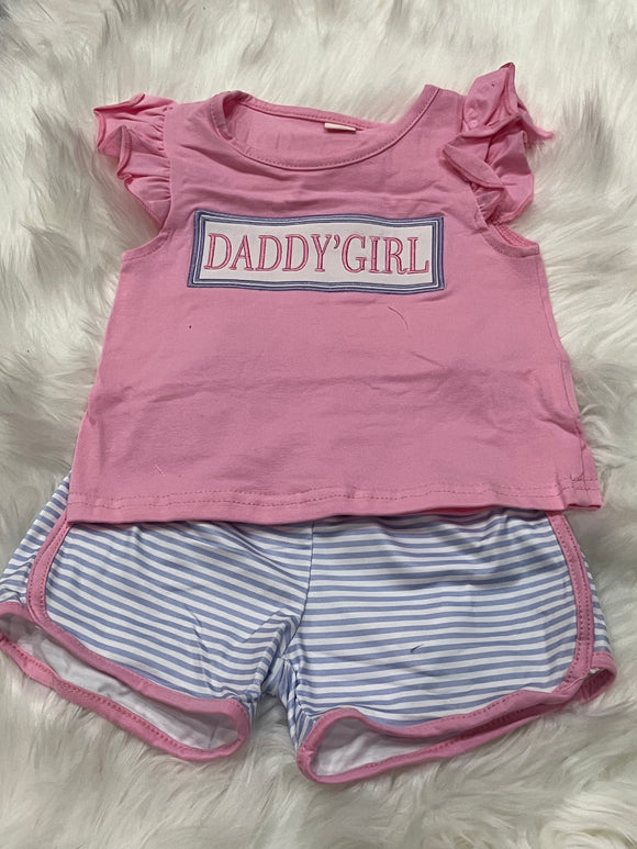 Daddy’s girl pink short set
