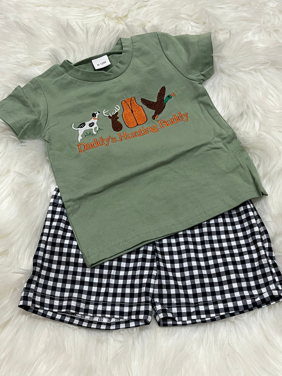 Daddy’s hunting buddy dog deer vest duck short set