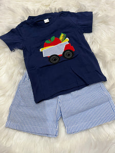 Dump truck school boys short set