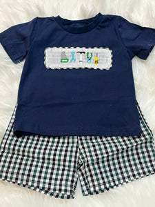 Tool boy smocked short set