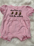 Boots made for walking French knot bubble romper