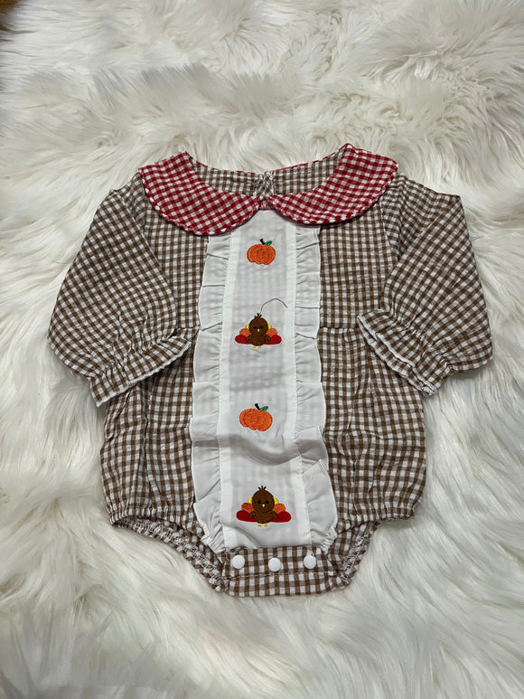 Brown gingham heirloom turkey bubble