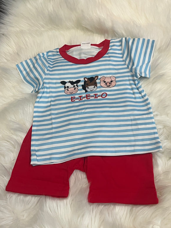 Eieio boys farm short set