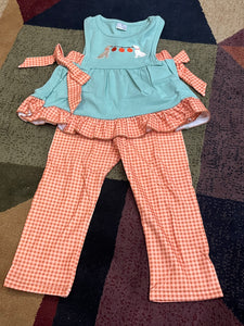 Sage dog pumpkin girl pant set