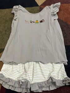Deer duck vest turkey girl short set