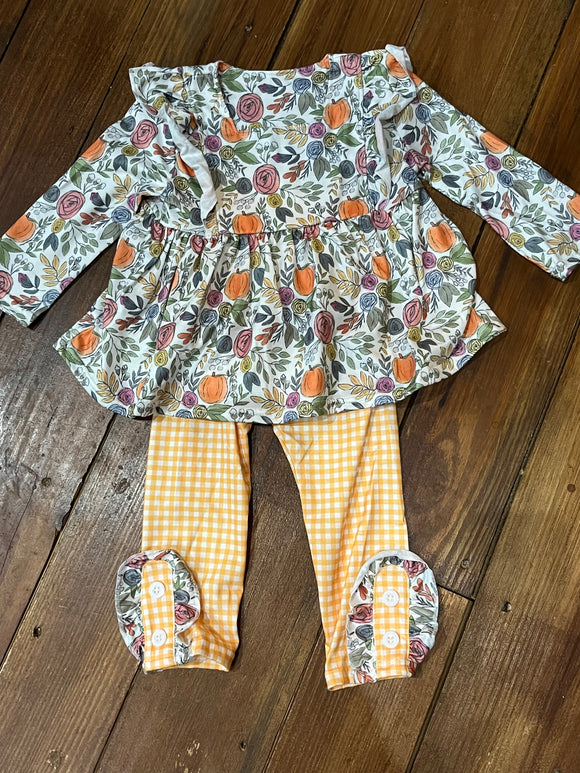Floral print pumpkin tunic set