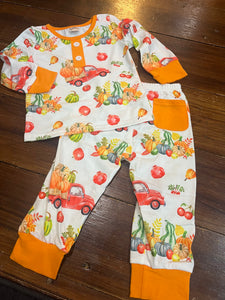 Pumpkin truck unisex pajamas
