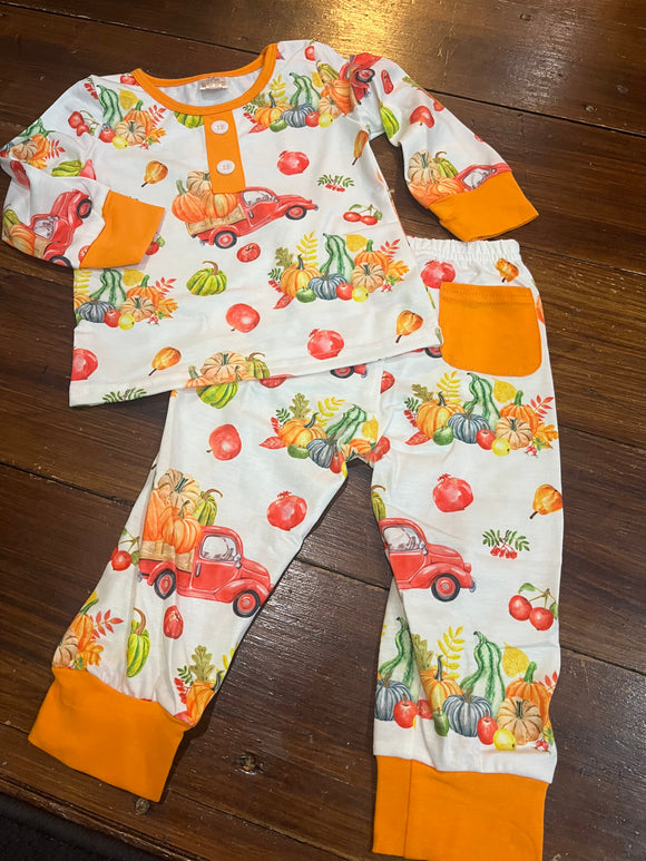 Pumpkin truck unisex pajamas