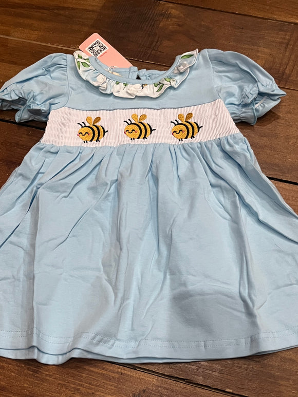 Smocked bumble bee dress