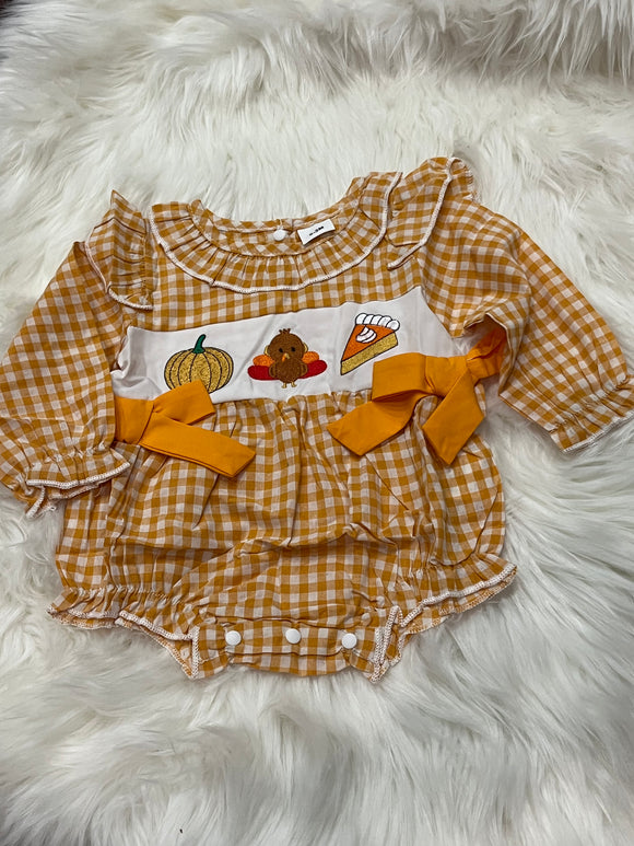 Long sleeve turkey pie girl bubble