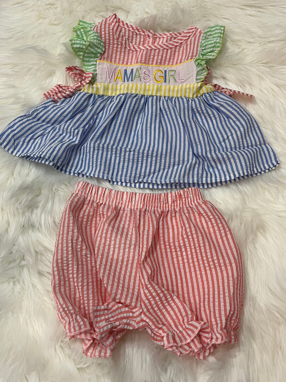 Mama’s girl color block bloomer set