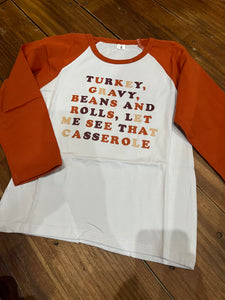 6t casserole Thanksgiving shirt