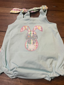 3m blue bunny plaid applique bunny bubble