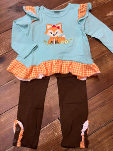 5t Fox applique pant set