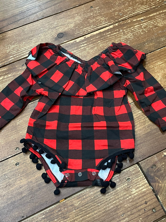 Buffalo plaid long sleeve bubble