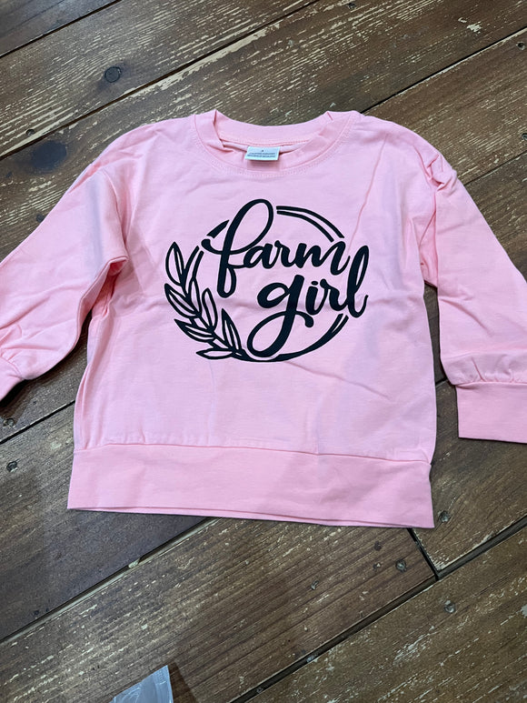 3t farm girl pink sweat shirt