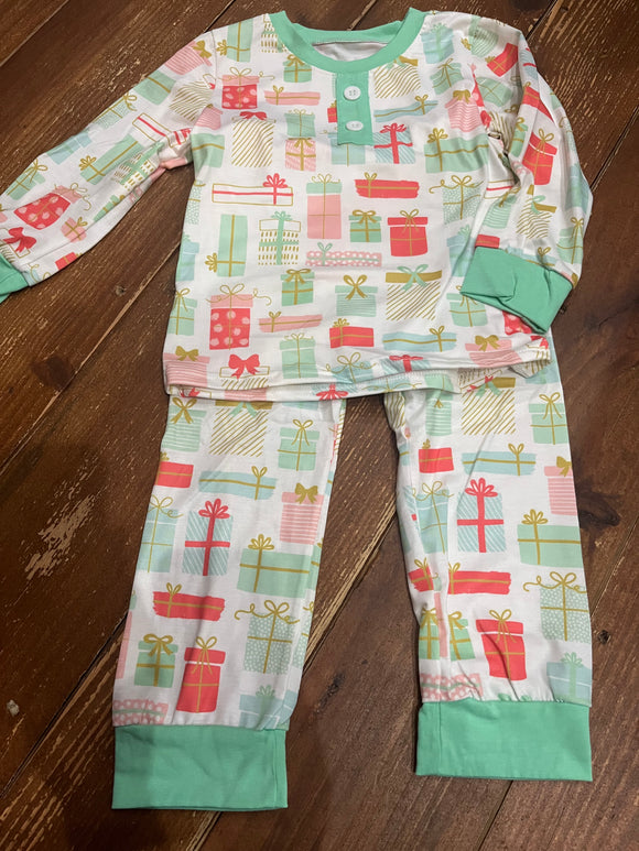 Teal present pajamas