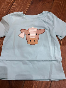 Cow applique boy shirt