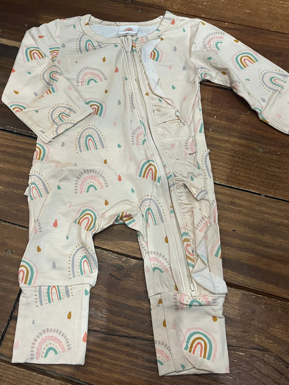 6m rainbow cream romper