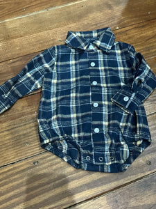 6m boy flannel romper