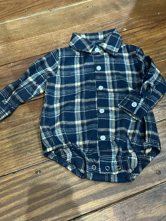 6m boy flannel romper