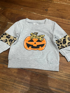 12m pumpkin cheetah sweater