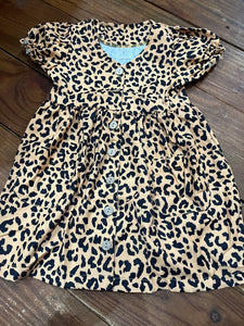 Cheetah button pocket dress