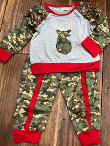 Red camo buck pant set