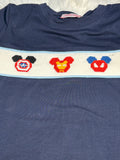 4t hand smocked superhero mouse boy short set