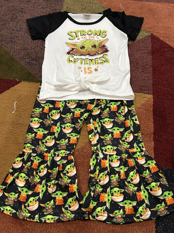 Yoda girl bell pant set