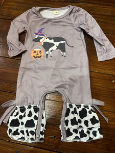 Cow Halloween romper