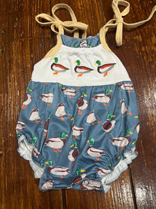 Mallard duck girl romper