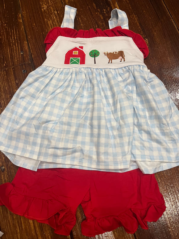 Barn trio girls farm short set