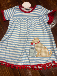 School dog backpack dress