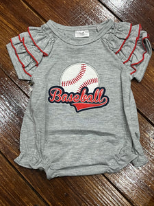 Baseball applique grey bubble